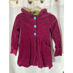Keedo Girls Hooded Corduroy‎ Coat Jacket Purple Blue Buttons X Large
